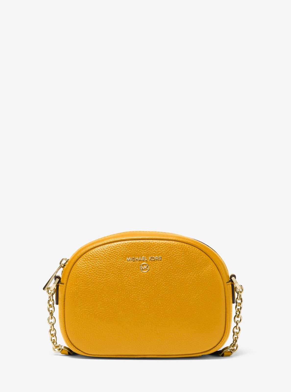 Michael Kors Jet Set Charm Small Pebbled Leather Oval Camera Crossbody Bag