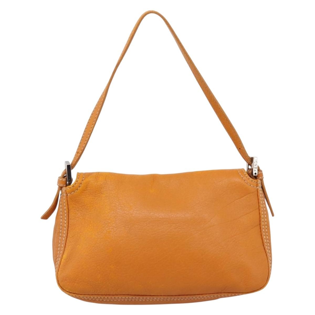 Fendi Selleria Baguette Leather Brown Leather Handbag (Pre-Owned)