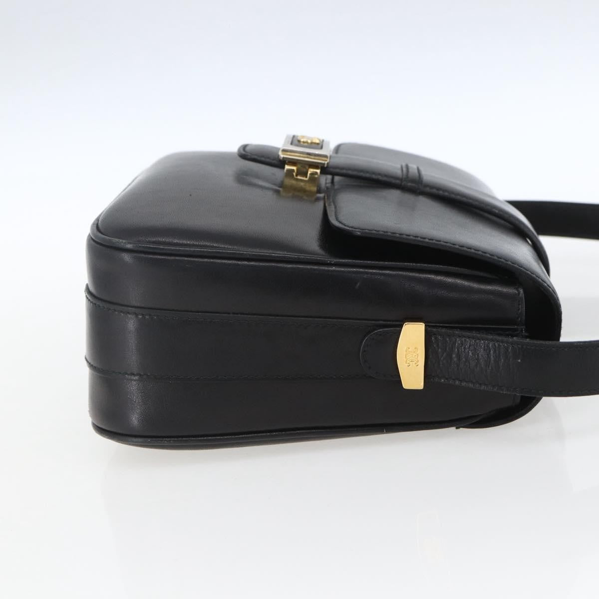 Celine Horse Carriage Leather Black Leather Shoulder Bag Bag (Pre-Owned)