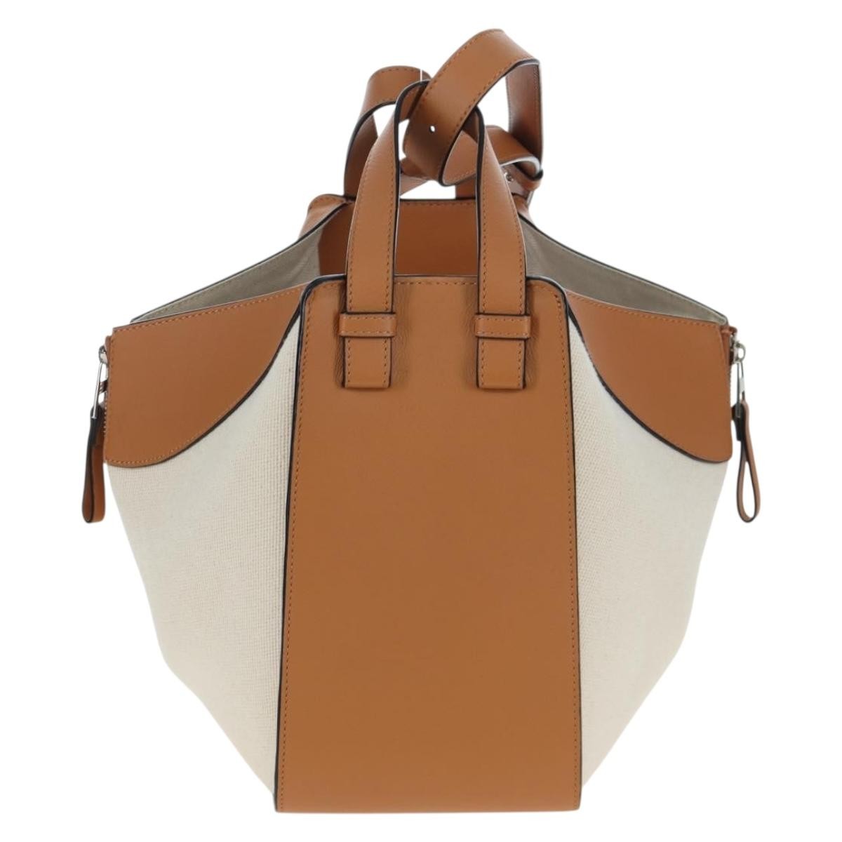 Loewe Ken Price Hammock Printed Leather And Canvas Beige Canvas Handbag (Pre-Owned)