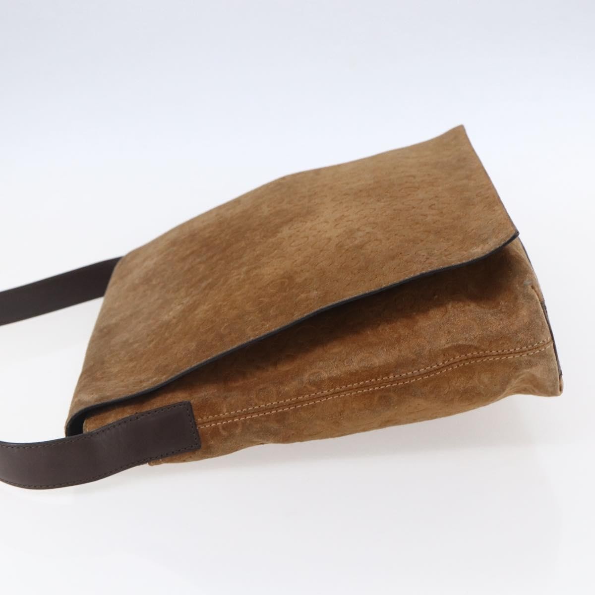 Celine C Macadam Shoulder Suede Beige Suede Shoulder Bag Bag (Pre-Owned)