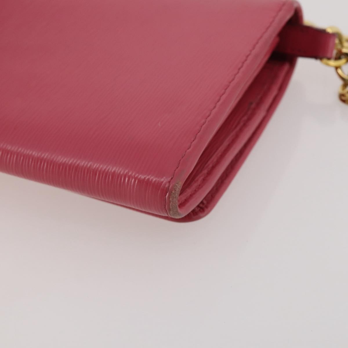 Prada Wallet On Chain Saffiano Leather Pink Leather Crossbody Bag Bag (Pre-Owned)