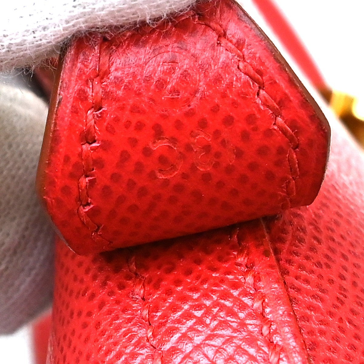 Hermes Bolide Courchevel Red Leather Handbag (Pre-Owned)