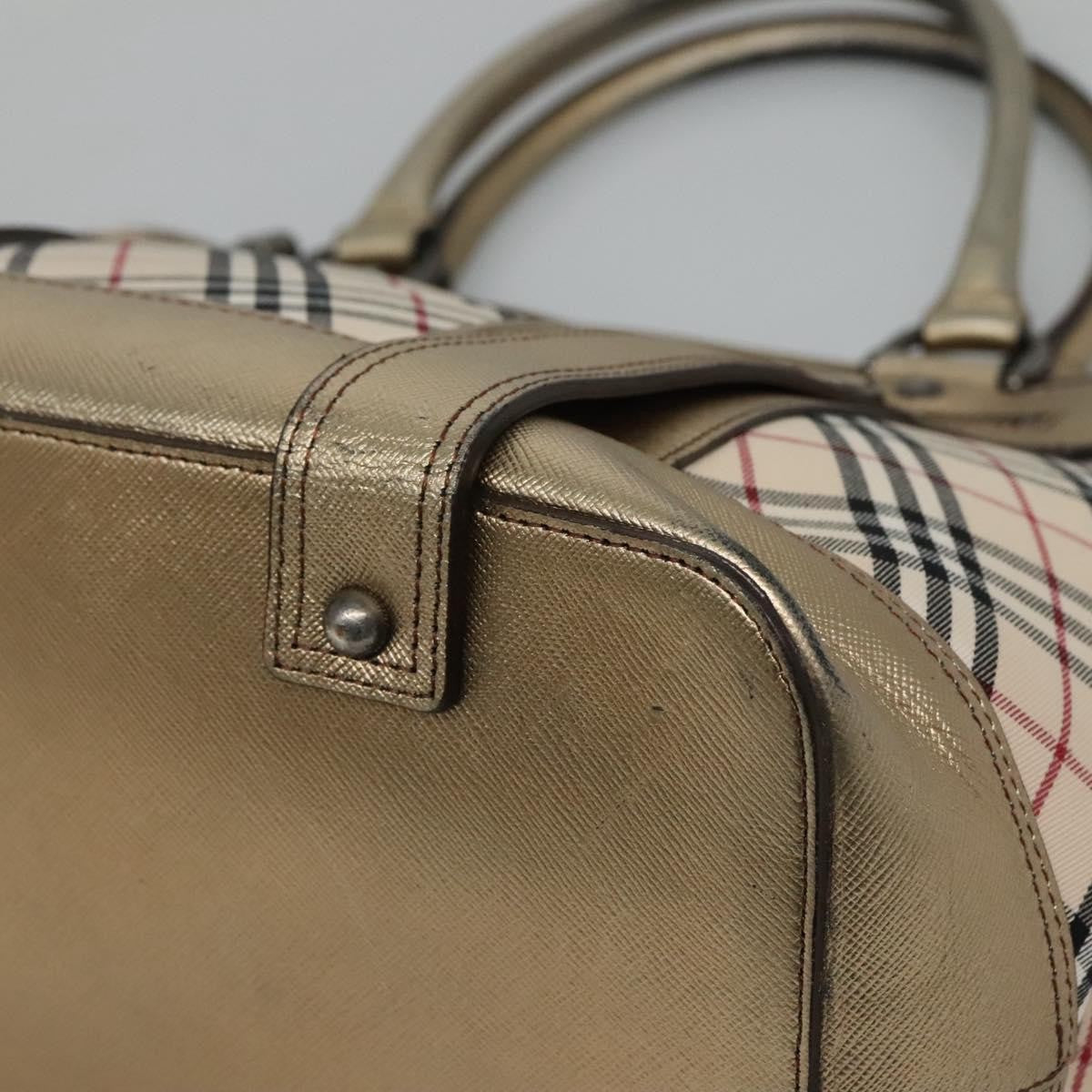 Burberry Nova Check Tote Canvas And Leather Beige Canvas Tote Bag Bag (Pre-Owned)