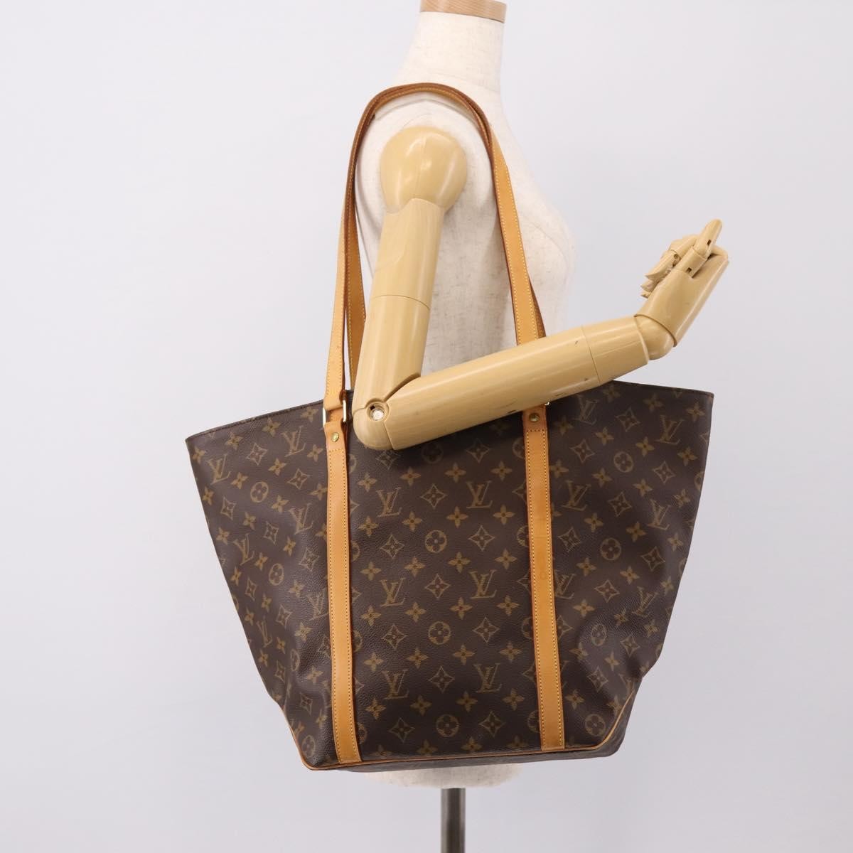 Louis Vuitton Shopping Sac Monogram Canvas Brown Canvas Handbag (Pre-Owned)