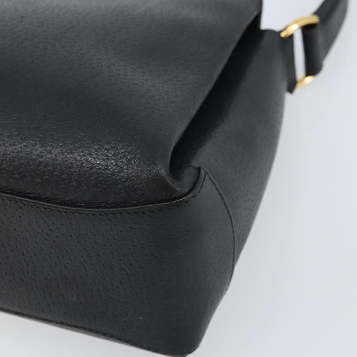 Gucci Vintage Convertible Bamboo Box Leather Black Leather Handbag (Pre-Owned)