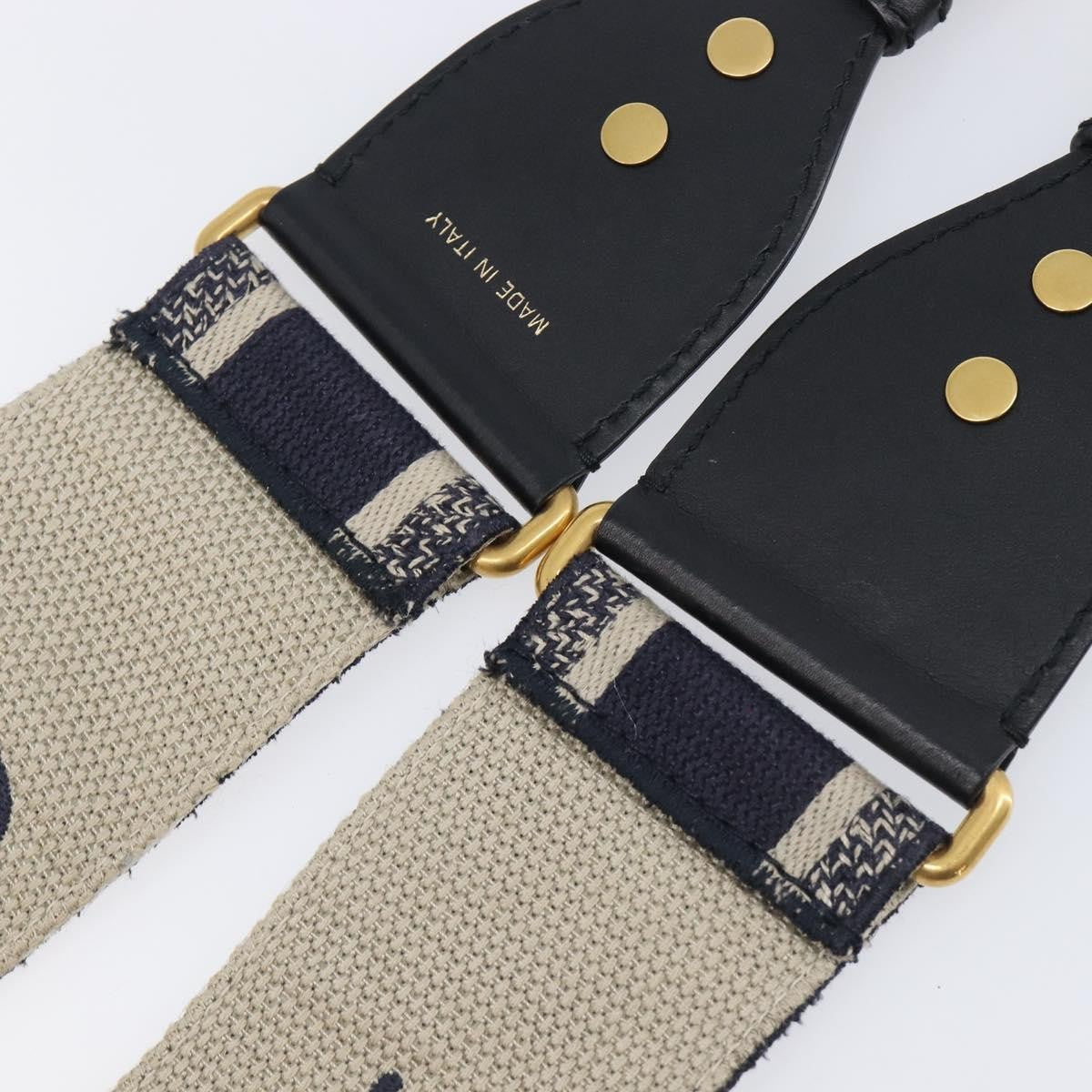 Christian Dior Shoulder Strap Embellished Canvas Navy Canvas Straps Accessory (Pre-Owned)