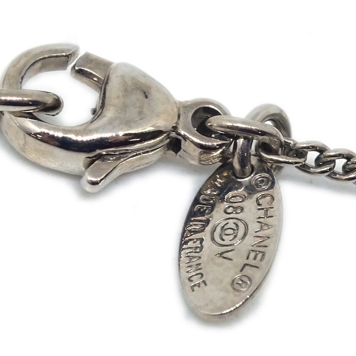 Chanel Cc Logo Pendant Metal Silver Silver_Plated Necklace Jewelry (Pre-Owned)