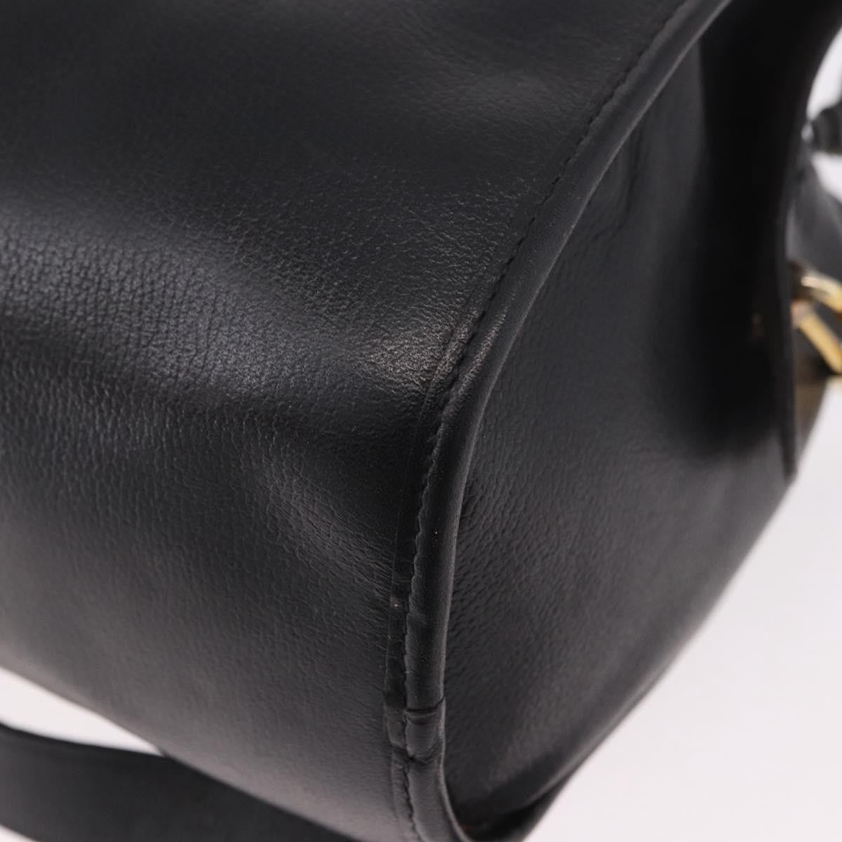 Christian Dior Vintage Leather Black Leather Shoulder Bag Bag (Pre-Owned)