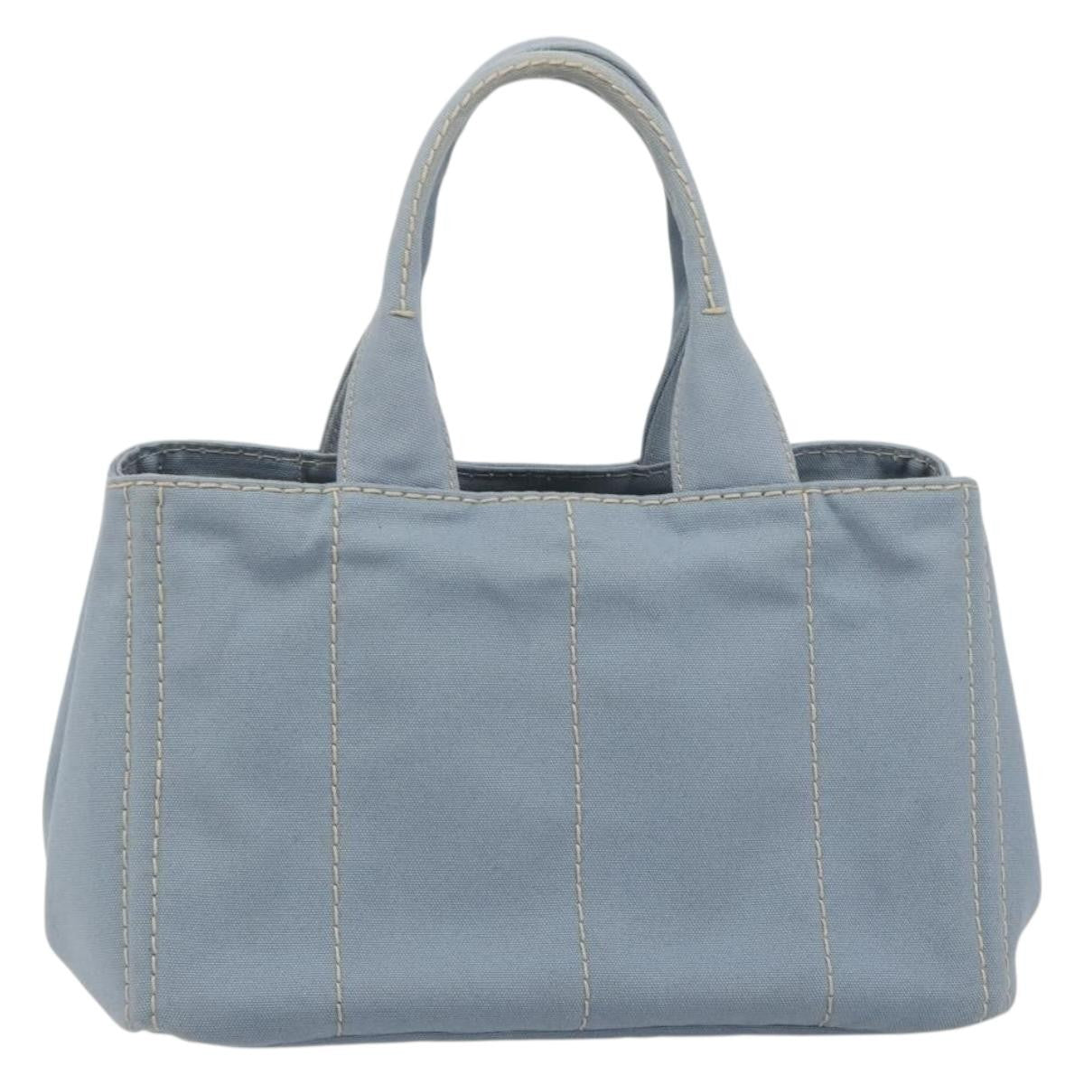 Prada Canapa Canvas Blue Canvas Tote Bag Bag (Pre-Owned)