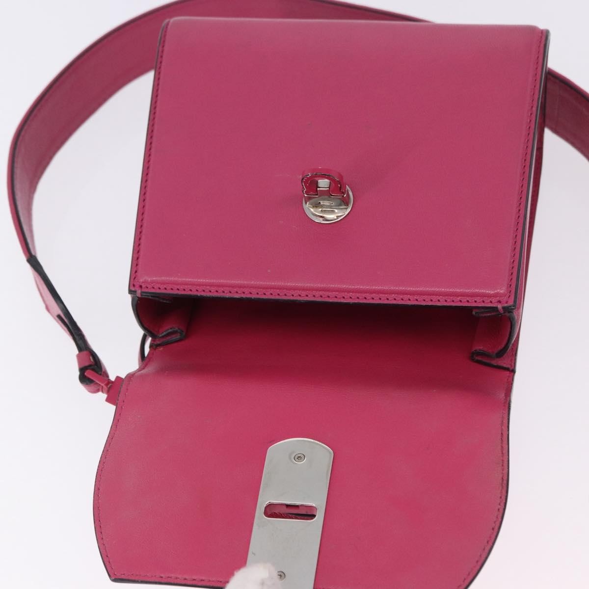 Salvatore Ferragamo Boxyz Top Handle Leather Pink Leather Handbag (Pre-Owned)