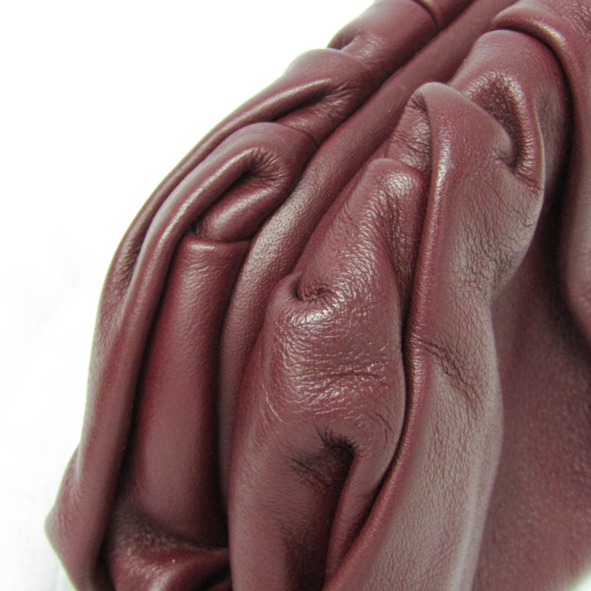 Bottega Veneta The Leather Burgundy Leather Clutche & Pouche Bag (Pre-Owned)