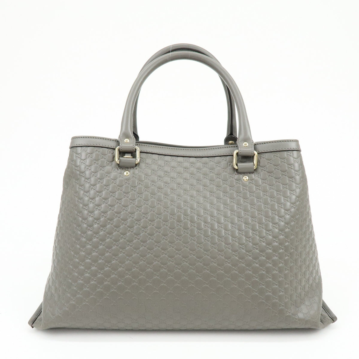Gucci Zip Pocket Soft Microguccissima Leather Gray Leather Tote Bag Bag (Pre-Owned)