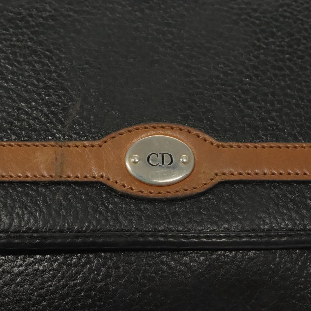 Christian Dior Vintage Trotter Leather Black Leather Clutche & Pouche Bag (Pre-Owned)