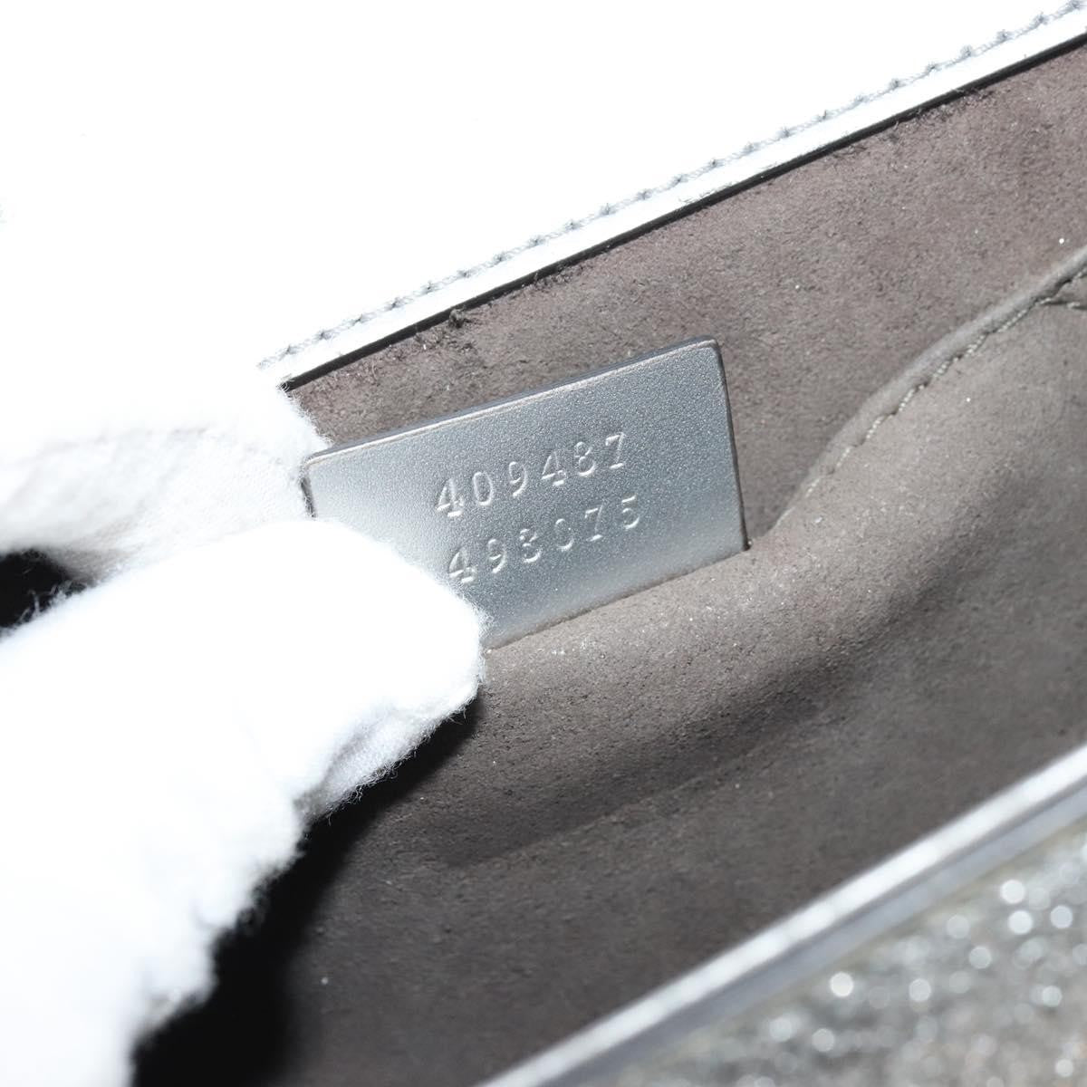 Gucci Padlock Shoulder Bag Nm Gg Coated Canvas And Leather Silver Leather Shoulder Bag Bag (Pre-Owned)