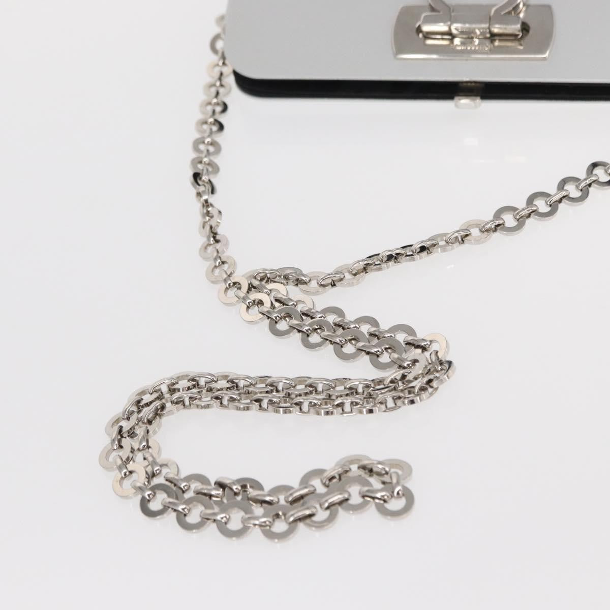 Salvatore Ferragamo Vintage Gancini Chain Leather Silver Stainless_Steel Shoulder Bag Bag (Pre-Owned)