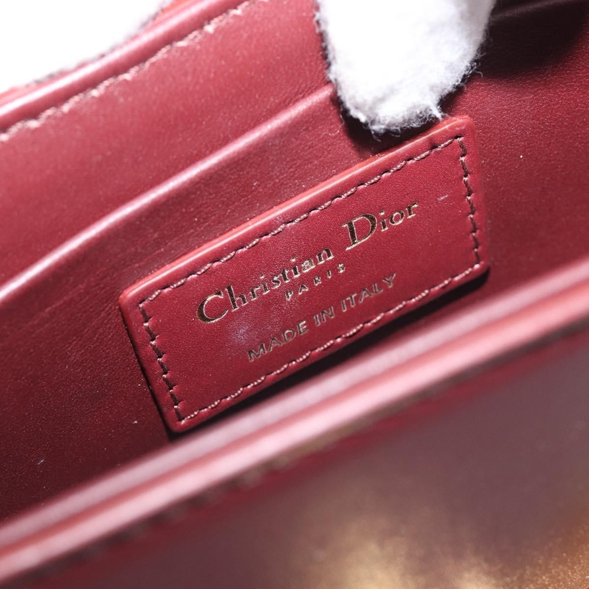 Christian Dior 30 Montaigne Box Leather Burgundy Leather Handbag (Pre-Owned)
