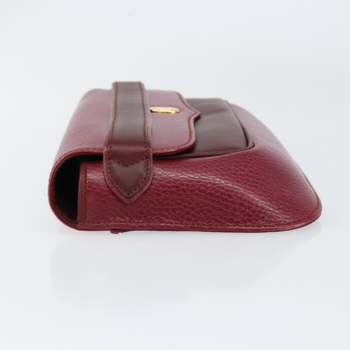 Cartier Must De Cartier Clutch Leather Burgundy Leather Clutche & Pouche Bag (Pre-Owned)
