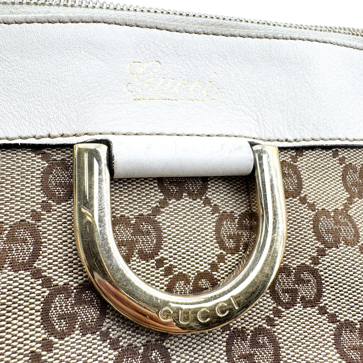 Gucci D-Ring Gg Canvas Beige Canvas Shoulder Bag Bag (Pre-Owned)