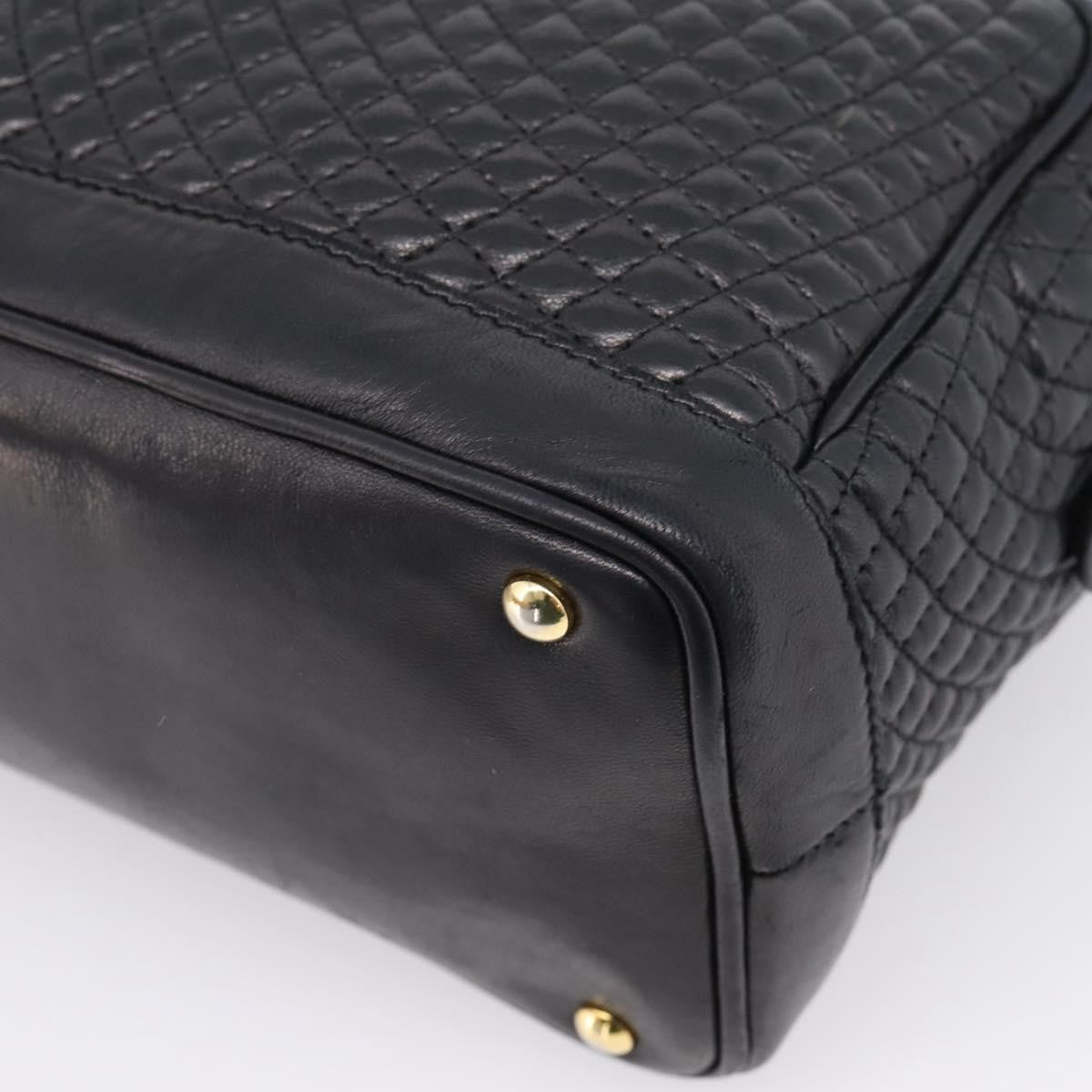 Bally Handbag Leather Black Leather Handbag (Pre-Owned)