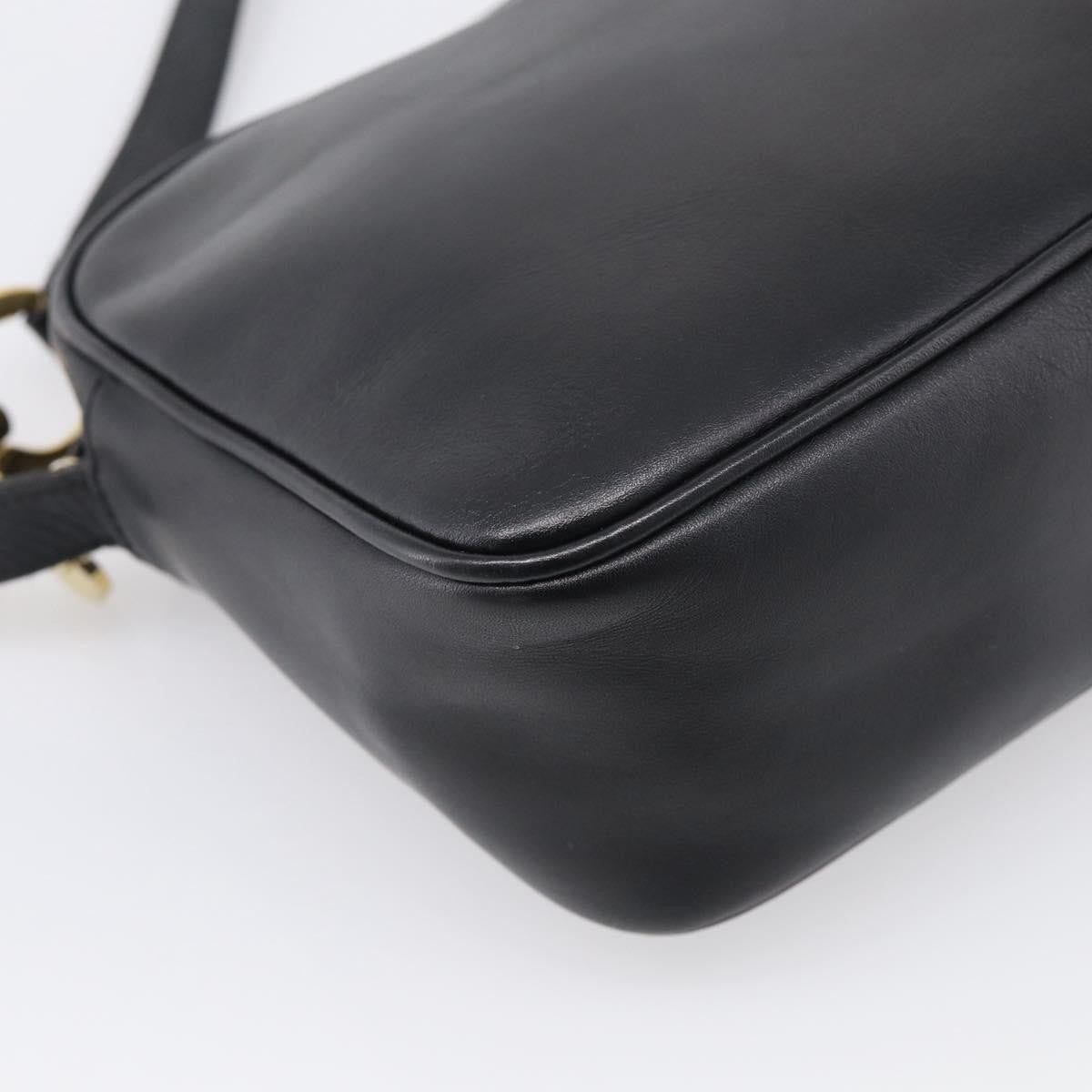 Salvatore Ferragamo Gancini Leather Black Leather Crossbody Bag Bag (Pre-Owned)