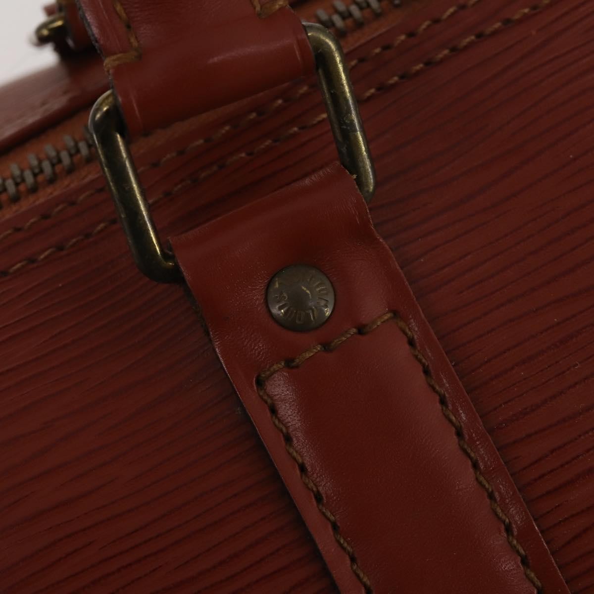 Louis Vuitton Keepall Bag Epi Leather Brown Leather Travel Bag Bag (Pre-Owned)