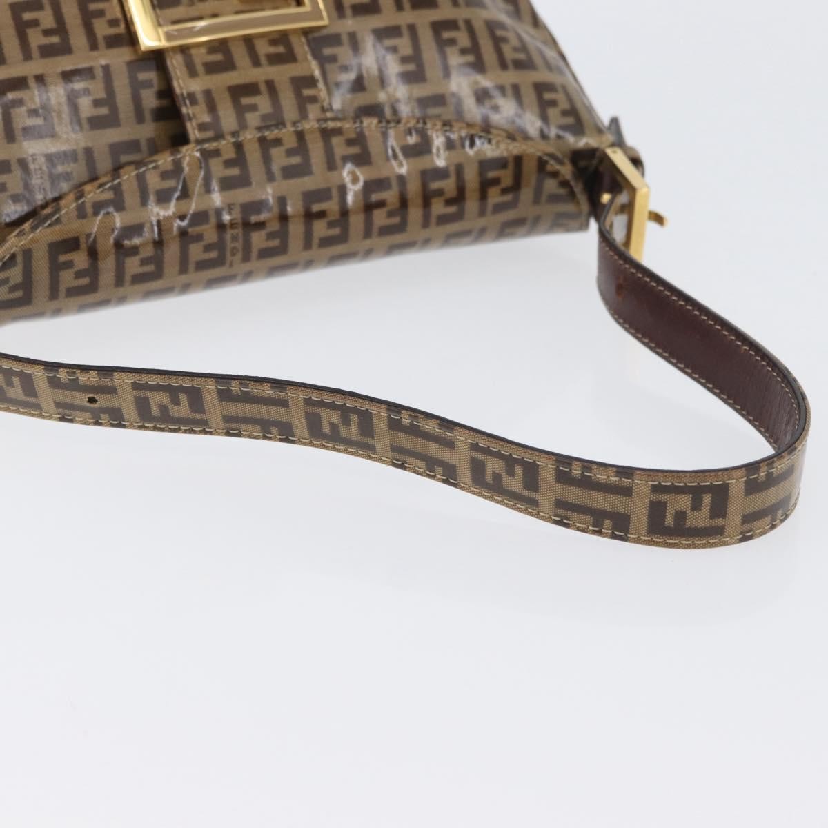 Fendi Mamma Baguette Zucchino Canvas Beige Canvas Shoulder Bag Bag (Pre-Owned)