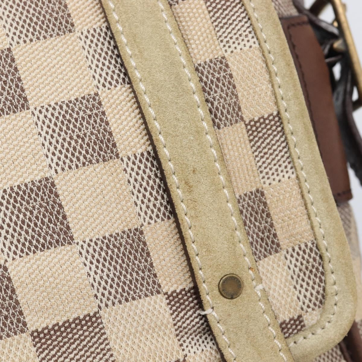 Louis Vuitton Trotteur Damier Lune White Canvas Handbag (Pre-Owned)