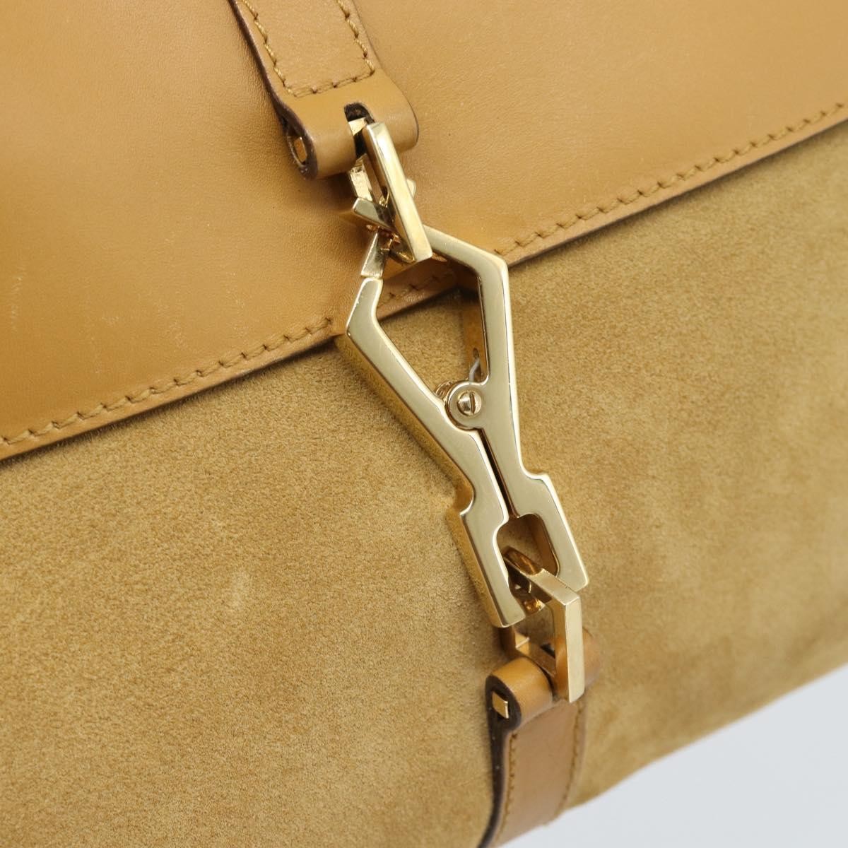 Gucci Bamboo Jackie Suede Beige Suede Handbag (Pre-Owned)