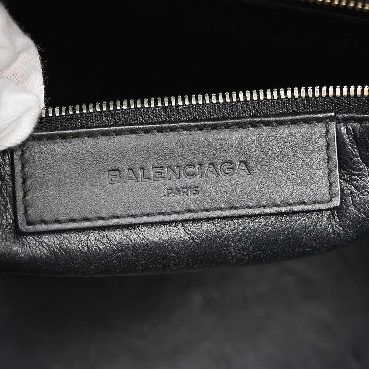 Balenciaga Le Dix Zip Cartable Top Handle Leather Black Leather Handbag (Pre-Owned)