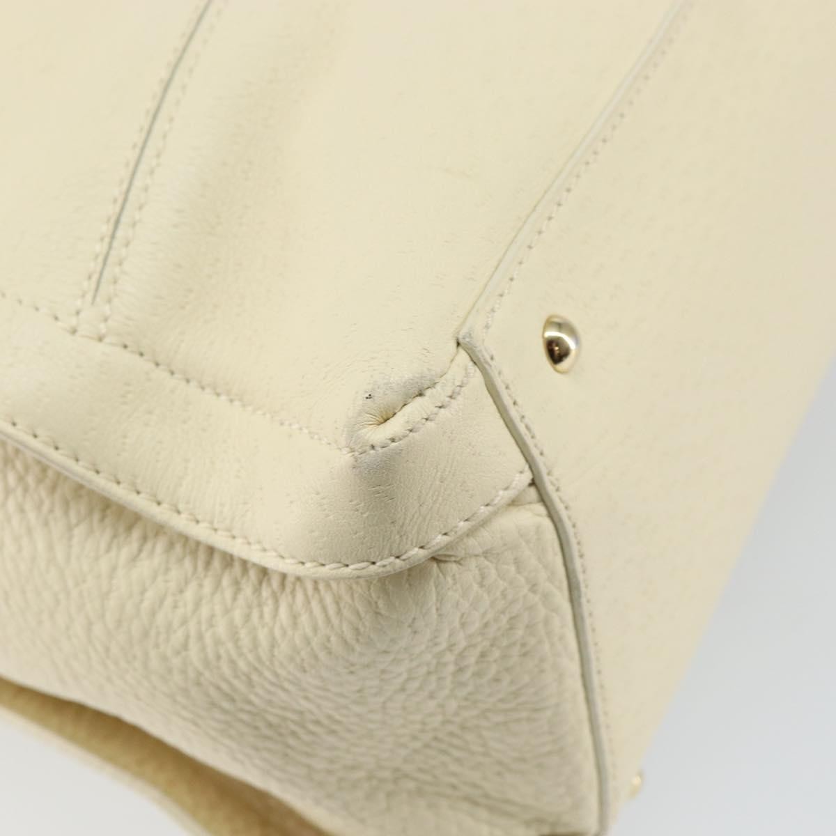 Salvatore Ferragamo Gancini Leather Beige Leather Shoulder Bag Bag (Pre-Owned)