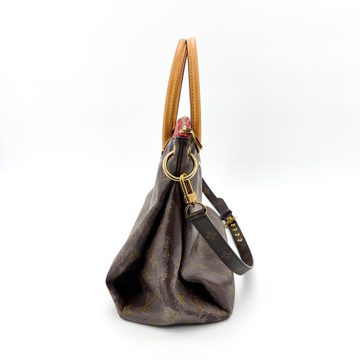 Louis Vuitton Pallas Monogram Canvas With Leather Brown Canvas Tote Bag Bag (Pre-Owned)