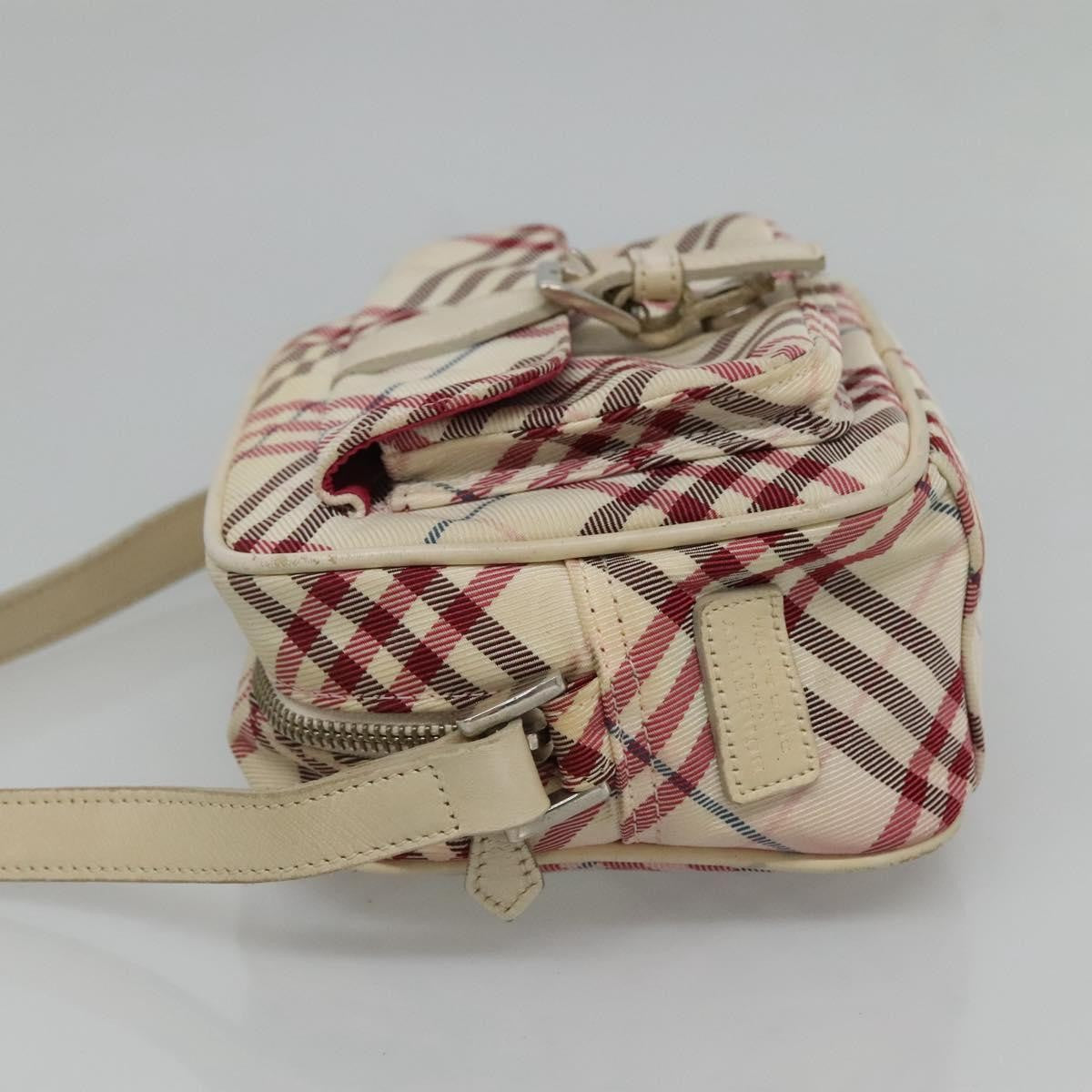 Burberry Nova Check Blue Label Nylon White Nylon Shoulder Bag Bag (Pre-Owned)