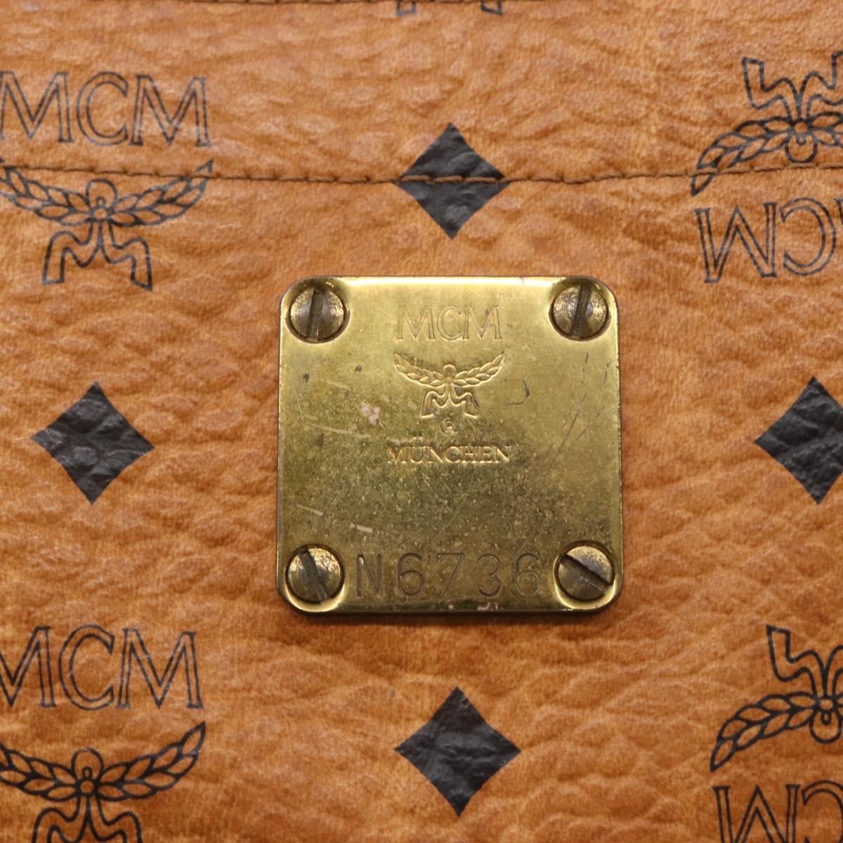 MCM Vintage Visetos Canvas Brown Canvas Tote Bag Bag (Pre-Owned)
