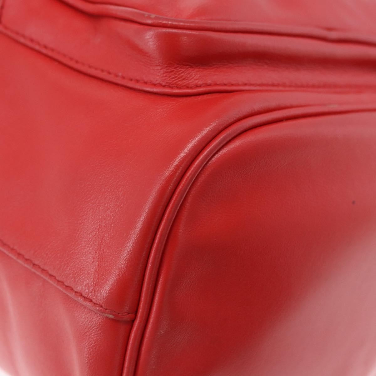 Prada Drawstring Pocket Bucket Soft Calf Red Leather Shoulder Bag Bag (Pre-Owned)