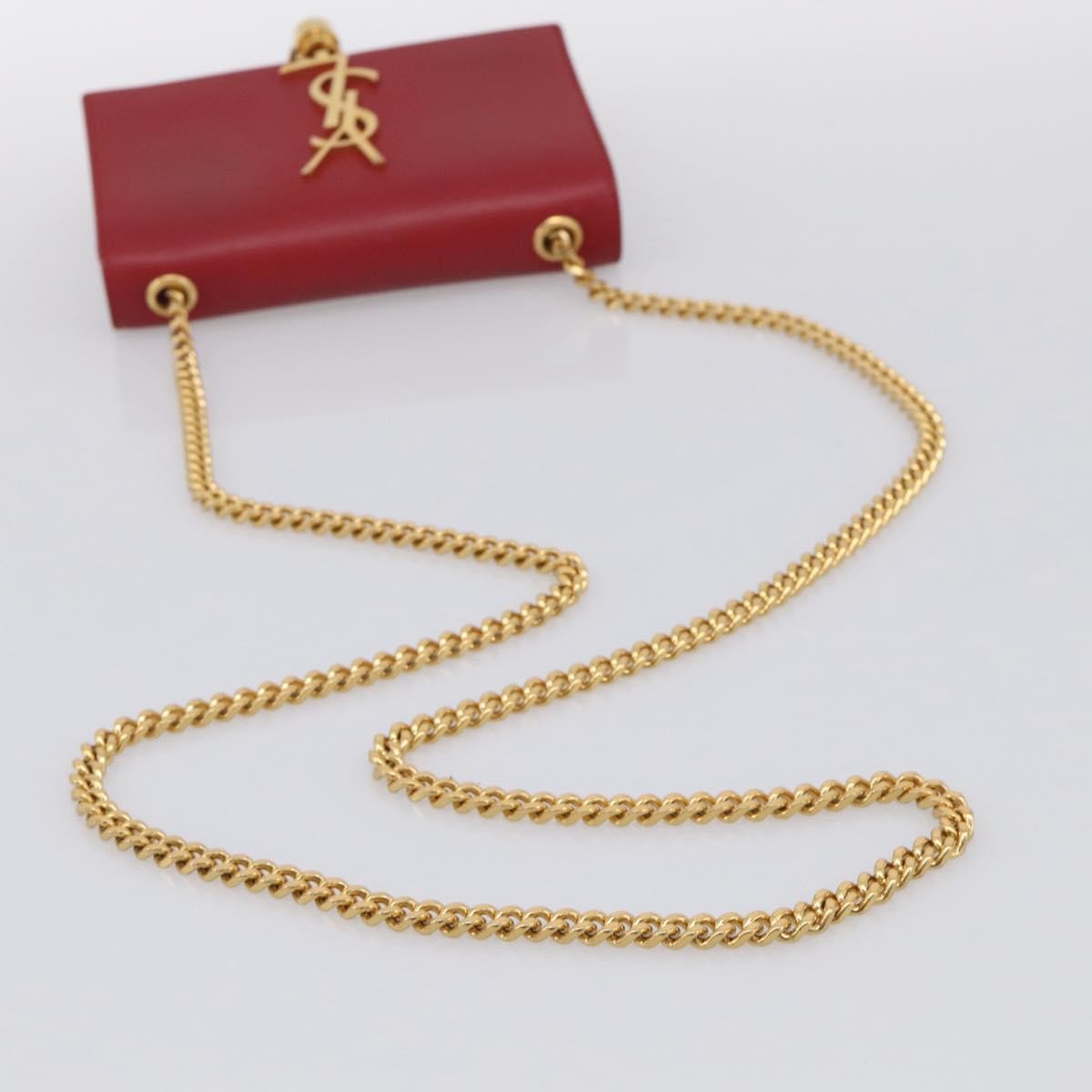 Saint Laurent Classic Monogram Leather Red Leather Crossbody Bag Bag (Pre-Owned)