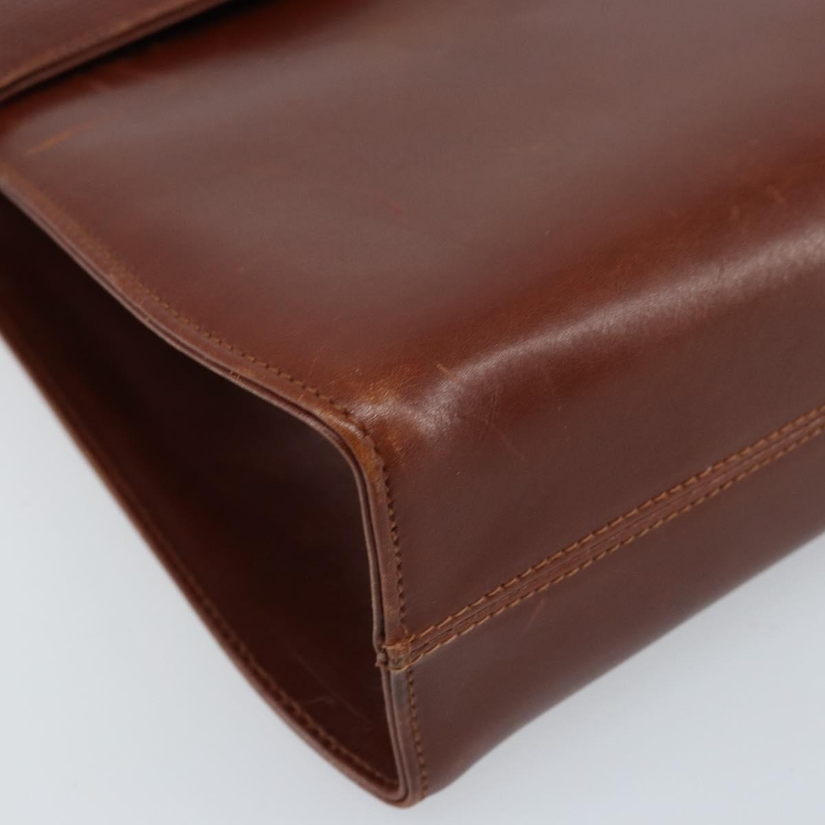 Salvatore Ferragamo Gancini Leather Brown Leather Shoulder Bag Bag (Pre-Owned)