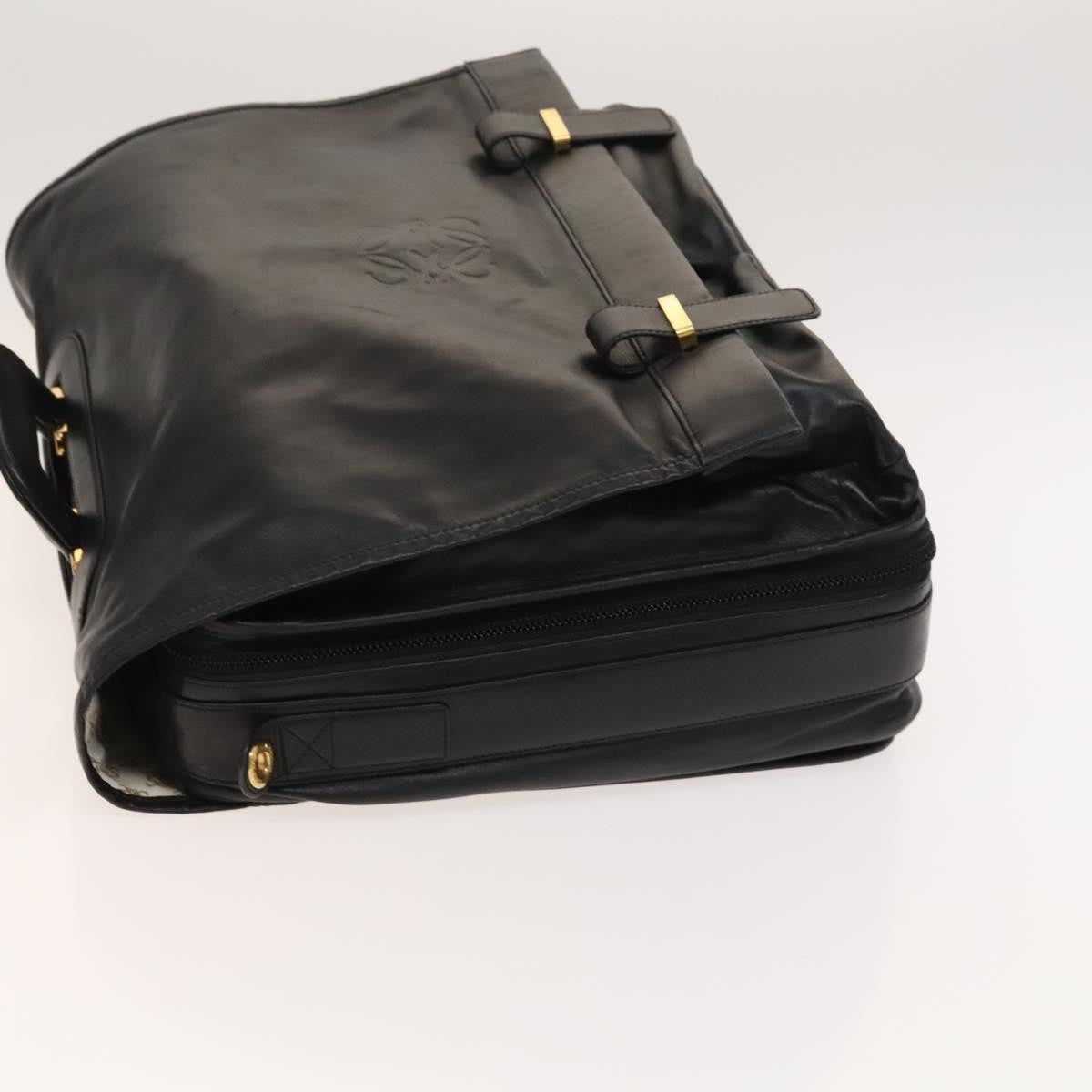 Loewe Anagram Business Leather Black Leather Briefcase Bag (Pre-Owned)