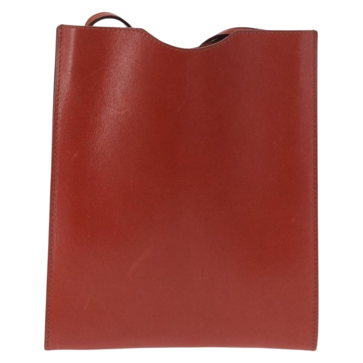 Hermes Onimaitou Leather Burgundy Leather Shoulder Bag Bag (Pre-Owned)