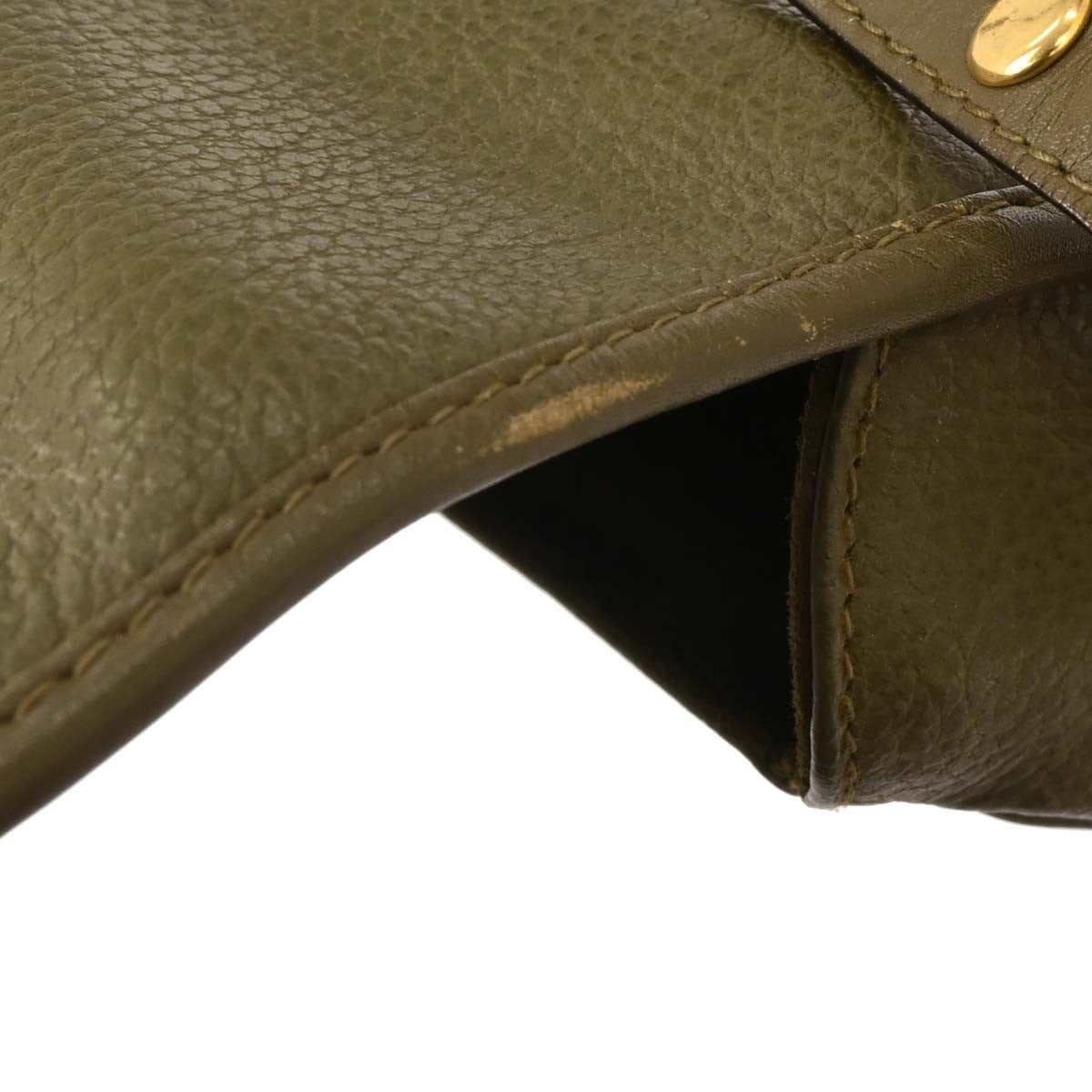 Gucci Vintage Leather Green Leather Handbag (Pre-Owned)