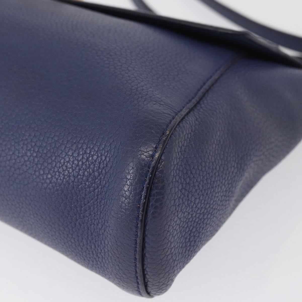 Salvatore Ferragamo Abbey Leather Navy Leather Shoulder Bag Bag (Pre-Owned)