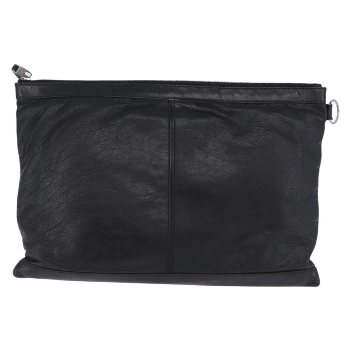 Balenciaga Classic City Clip Leather Black Leather Clutche & Pouche Bag (Pre-Owned)