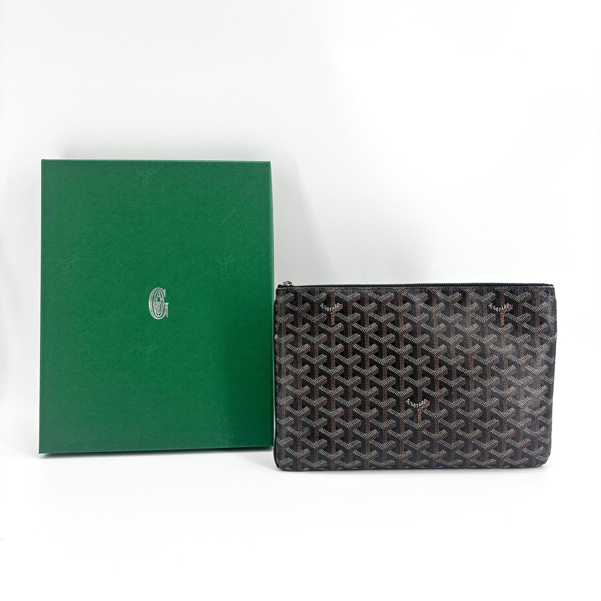 Goyard Senat Zip Coated Canvas Black Canvas Clutche & Pouche Bag (Pre-Owned)