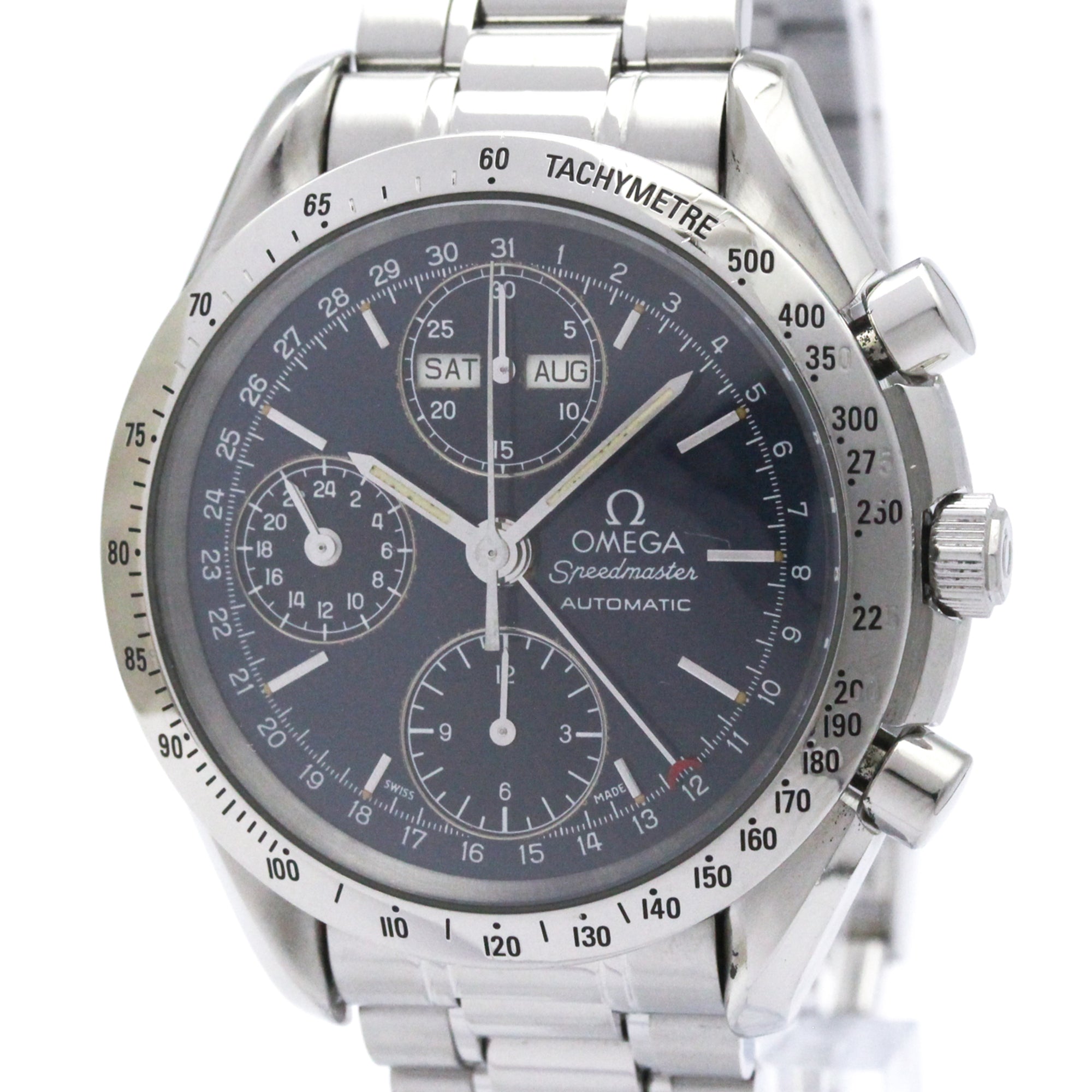 Omega Speedmaster Triple Calendar Chronograph Automatic Stainless Steel Watch (Pre-Owned)