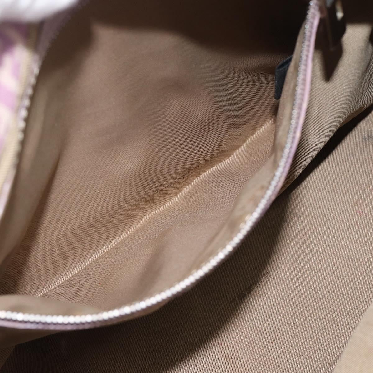 Fendi Mamma Baguette Zucca Jacquard Velvet Pink Canvas Shoulder Bag Bag (Pre-Owned)