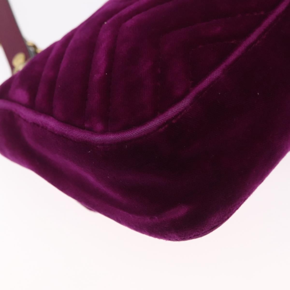 Gucci Gg Marmont Matelassé Velvet Purple Velvet Shoulder Bag Bag (Pre-Owned)