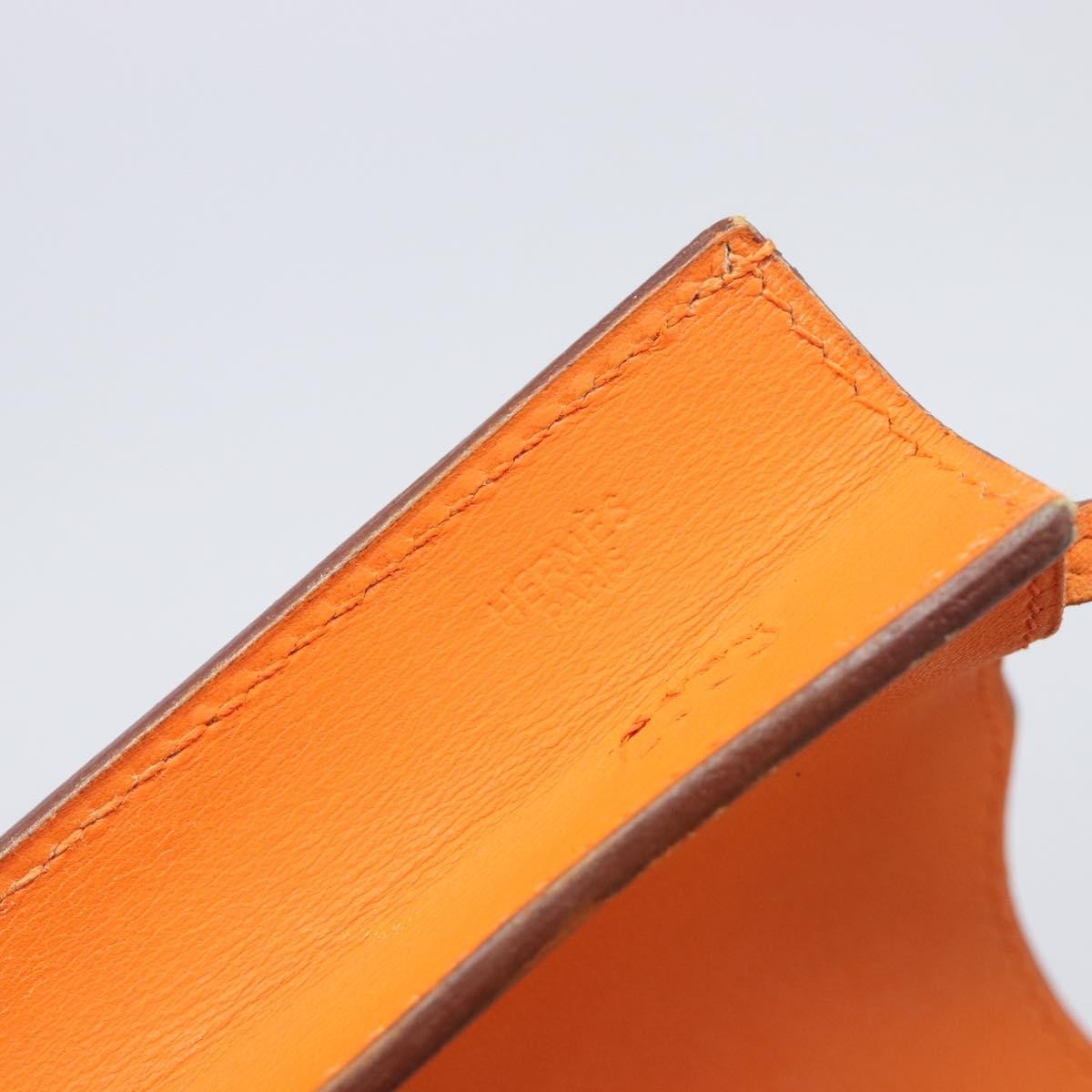 Hermes Onimaitou Pochette Box Calf Orange Leather Clutche & Pouche Bag (Pre-Owned)