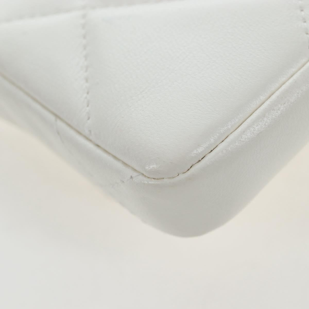 Chanel 19 Card Holder On Chain Quilted Leather White Leather Shoulder Bag Bag (Pre-Owned)