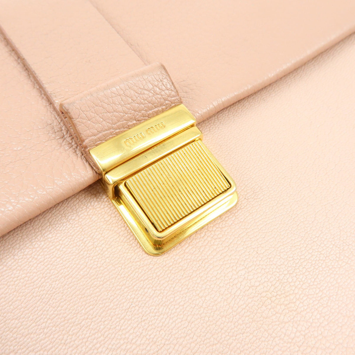 Miu Miu Madras Convertible Compartment Top Handle Leather Pink Leather Handbag (Pre-Owned)