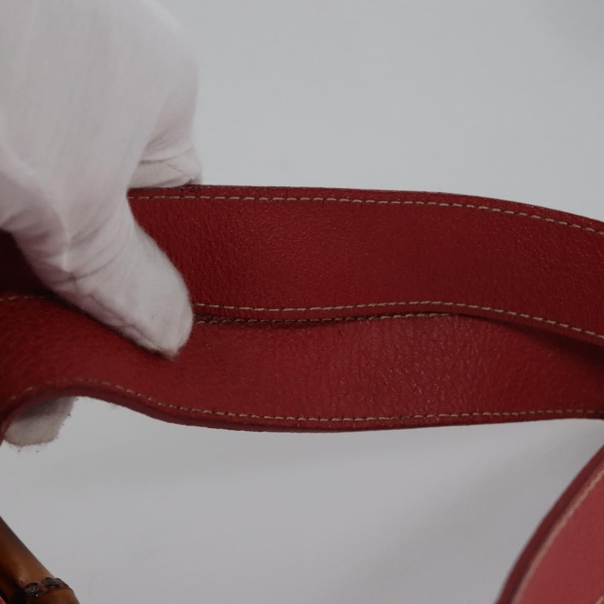 Gucci Vintage Bamboo Suede And Leather Red Suede Backpack Bag (Pre-Owned)